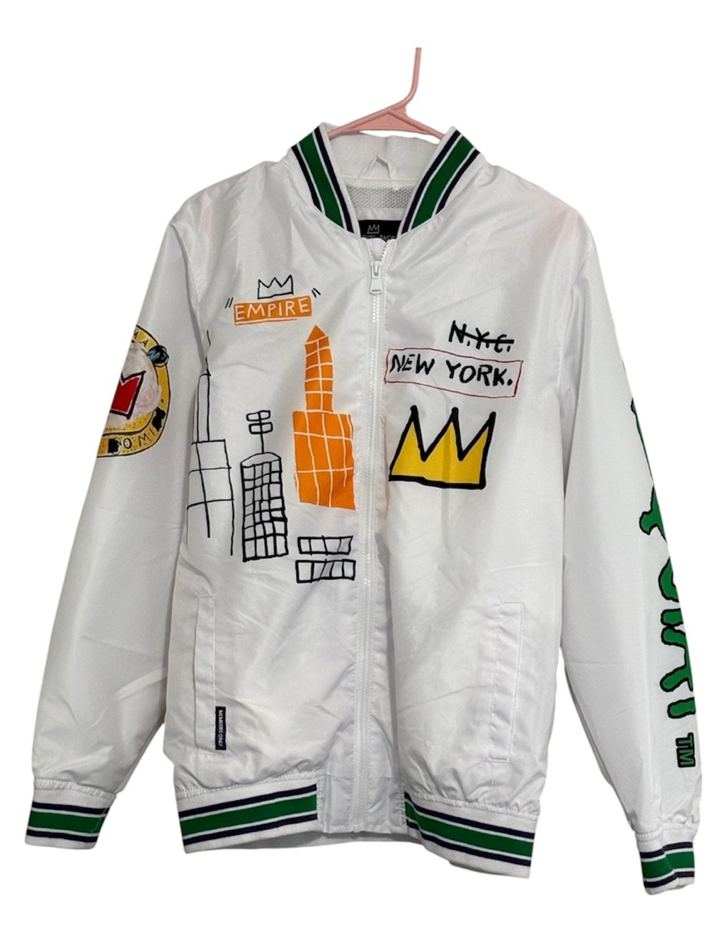 Members Only Black & White Jean-Michel Basquiat Logo Jacket Label
